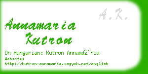 annamaria kutron business card